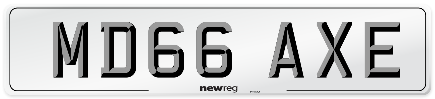 MD66 AXE Number Plate from New Reg